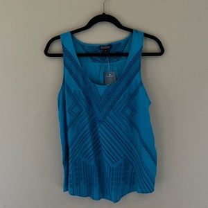 Lucky Embroidered Silk Tank Top  NWT